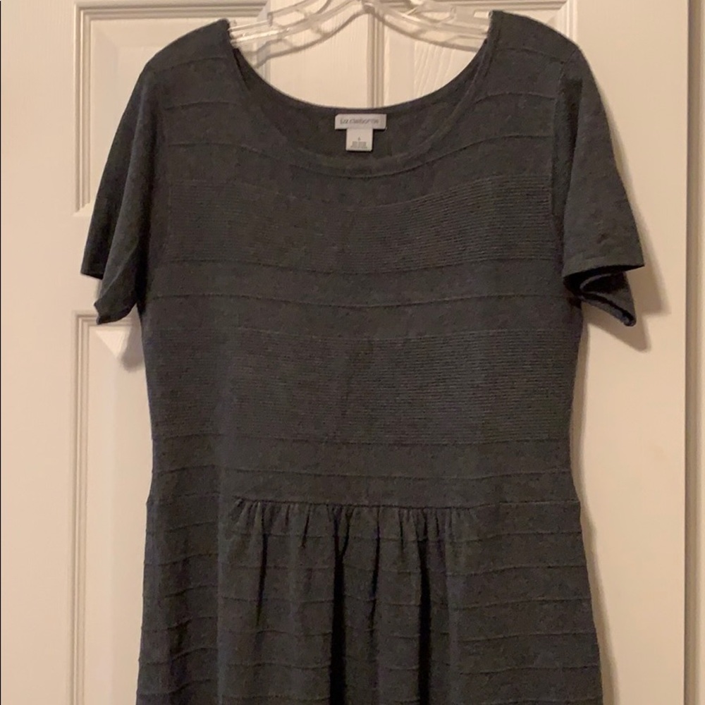 Liz Claiborne Charcoal Grey Sweater Dress